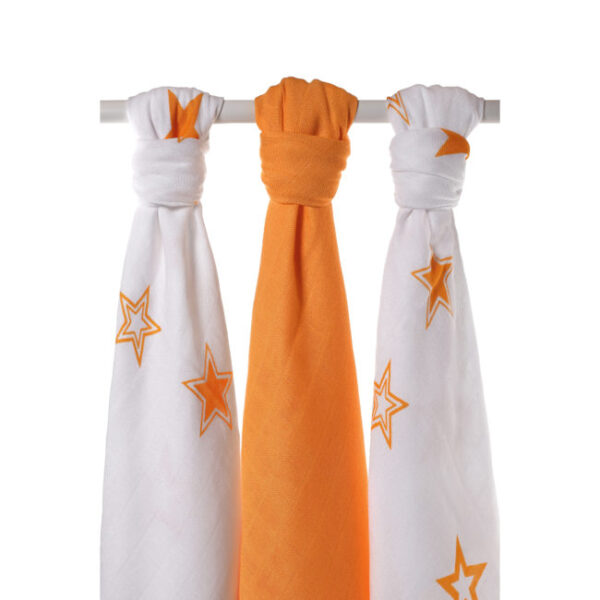 Potiskane tekstilne plenice, zvezda oranžna